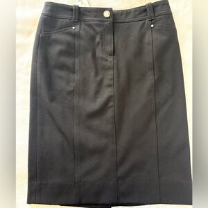 White House Black Market Black Pencil Skirt with Front Seams